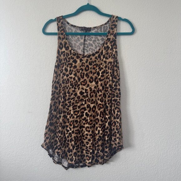 Shiela Rose Womens Soft Stretch Tanktop Leopard Cheetah Print Size Large NWOT - Picture 1 of 5